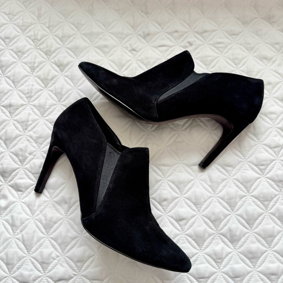 Cole Haan Shoes - Cole Haan Allaire Shootie II Pointed Toe Suede Heeled Ankle Bootie Black Sz 9.5